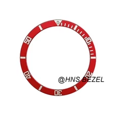 BEZEL INSERT FOR MEN SEIKO 7002,6309,7S26,SKX007K2 DIVER AUTOMATIC RED FLAT