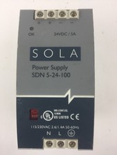 SOLA SDN 5-24-100 POWER SUPPLY 115/230VAC 2.6/1.4A 50/60HZ 24VDC/5A