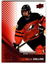 2022-23 UD Team Canada Jrs Prospectus Momentous Electric Red Nolan Collins /549