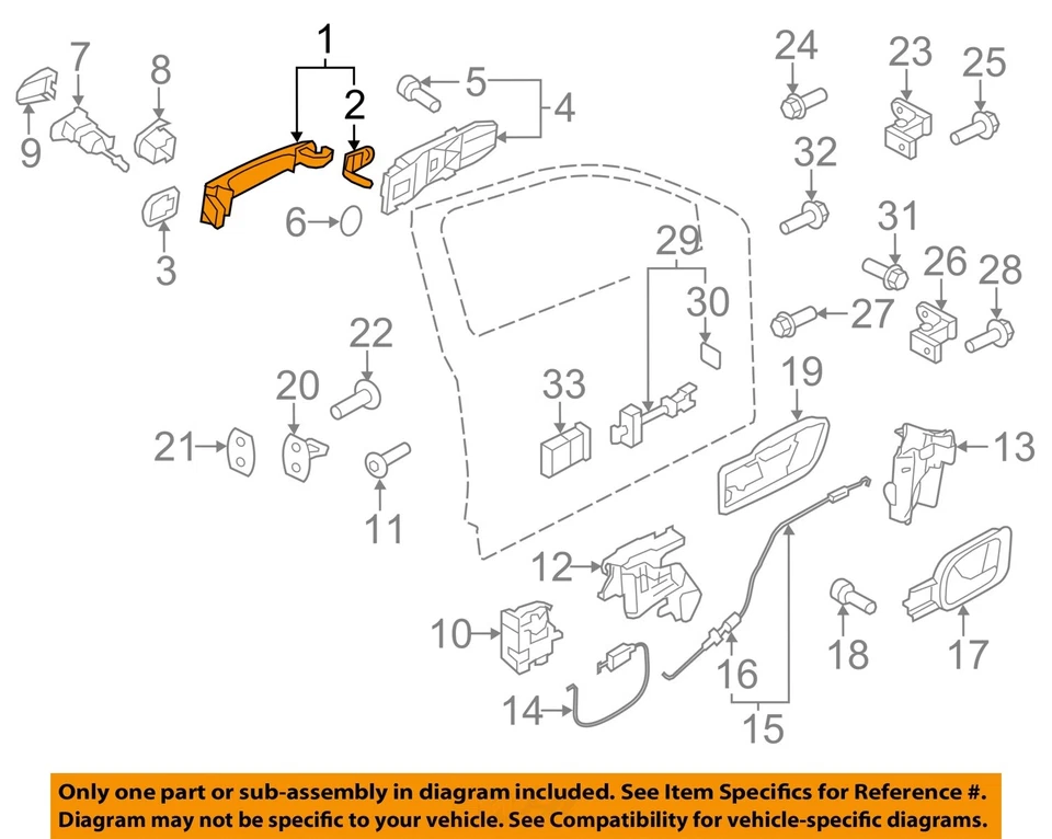 Manija de puerta exterior delantera usada se adapta a: Volkswagen Jetta 2014 montaje pintura SDN T Foto 3 de 4
