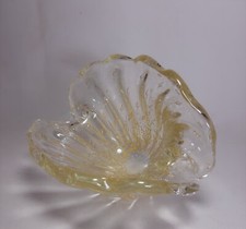 Ciotola Conchiglia Vetro Murano Venezia Oro cm 19 Stile Barovier Seguso Vintage