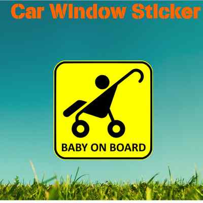 Baby an Bord Aufkleber - Auto Van Fenster Stoßstange Junge Mädchen Kinderwagen Mama Vater Gesicht Kleinkind