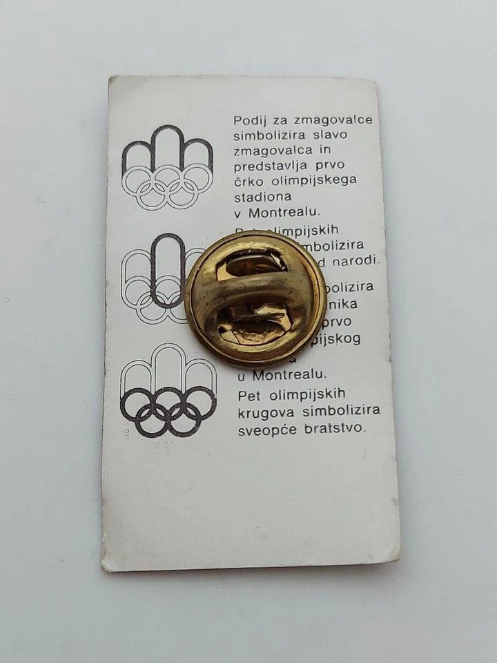 MONTREAL CANADA 1976 Olympic Games, vintage badge plaque or Gold plated ! - Image 2 of 2