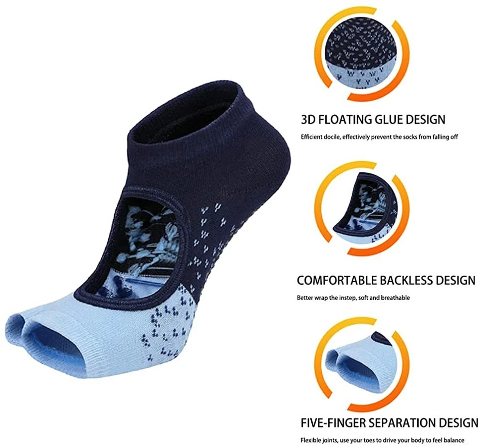 Women's Bella Grip Cotton  Non-Slip for Ballet Yoga Pilates Barre  Socks - Image 3 of 4