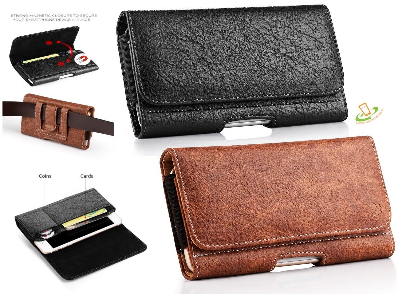 Leather Case with belt clip for Doro 6530/6531 black, Gürtelclip-Taschen, Taschen, Smartphone- / Mobilfunkzubehör