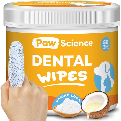 Dog Teeth Cleaning Wipes - Dental Finger Wipes for Cats & Dogs - Pet Toothbru...