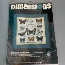 Dimensions Cross Stitch Kit 3540 Butterflies are Beautiful New Vintage 1983 NOS