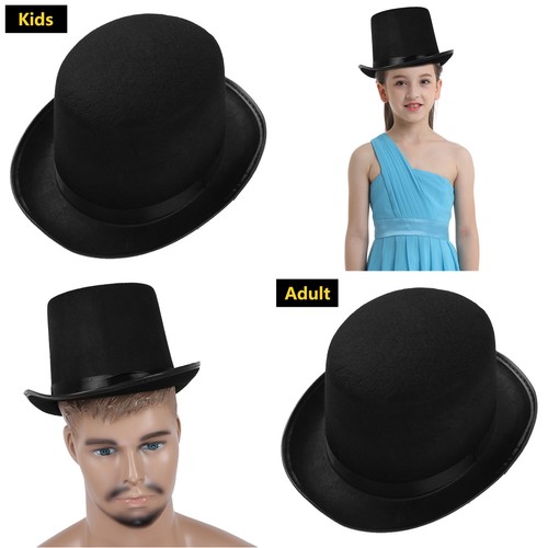 Magician Black Top Hat Kids Children 
