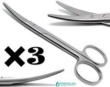 3× Metzenbaum Scissors Curved 6" Surgical Veterinary Premium Instruments