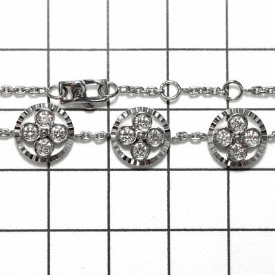 LOUIS VUITTON K18WG Diamond Bracelet Brass Les Saint Blossom 17.0