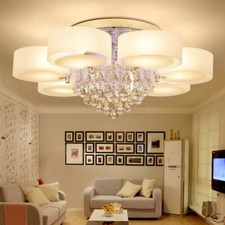 Luxury Crystal Ceiling Lights LED Chandelier Lamp Mood Light Colour Changing UK