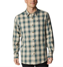 Columbia Vapor Ridge Plaid Long Sleeves Casual Shirt Spruce Size S 4181