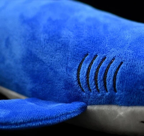 Juguetes de peluche de tiburón azul de 22 pulgadas muñeca para niños pequeños regalos - Imagen 6 de 11
