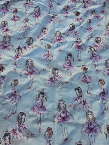 Extra Thick Ballerina Doll Black Out Curtains X 2 Vintage All Over Pattern Child - Picture 5 of 10