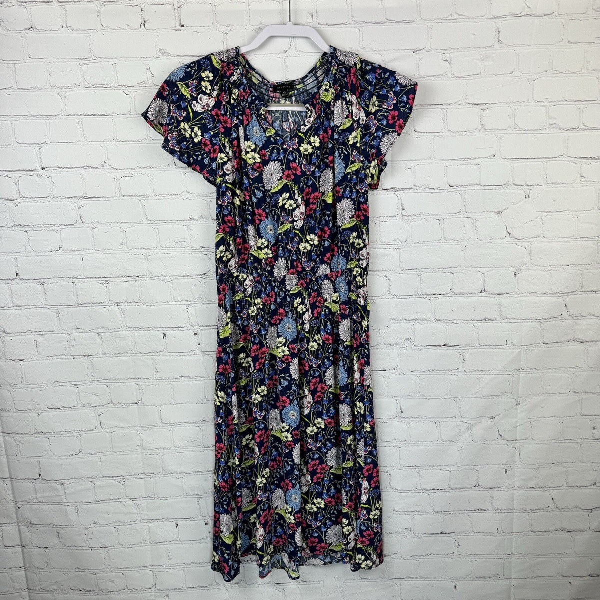talbots wedding guest dresses Women's New Arrival Talbots blue and white daisy