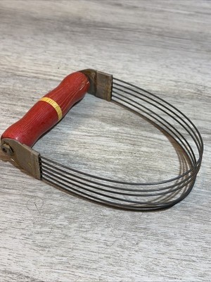 Vintage ANDROCK Wire Pastry dough Blender Cutter Red Wood Handle Made in USA