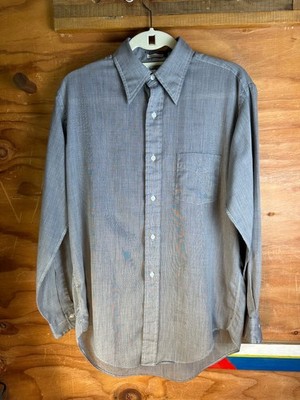 Vintage GANT Shirtmakers Men Size M Durable Press Long Sleeve 15.5/33 Grey