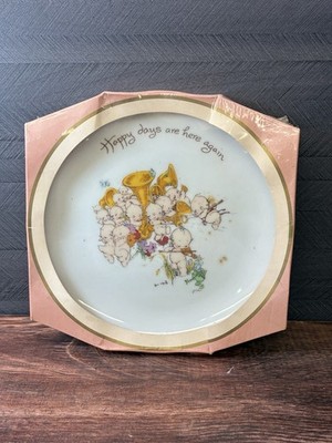 Vintage 1973 Kewpie Plate 8  Original Happy Days Are Here Again In Box