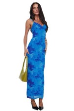 Princess Polly Women’s Hathaway Maxi Dress Blue Floral Size US 2 New