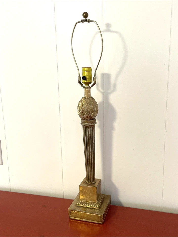 老式金属烛台台灯金色镀金罗马柱洋蓟27 — 第 4/4 张图片