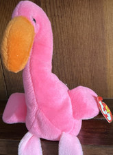 Ty Beanie Babies Pinky Flamingo Plush Style 4072 1995 