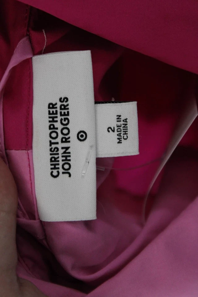 Vestido Camisa Feminino Christopher John Rogers x Target Algodão Rosa Manga Longa Tamanho - Imagem 4 de 4