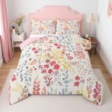 Erosebridal Cute Red Floral Comforter Set Twin Sizeboho Colorful Flower Bedding