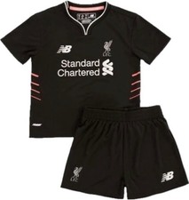 New Balance Liverpool FC 2016/17 Kids' Away Kit Black 122cm