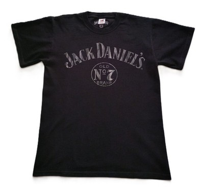 Jack Daniels Vintage Y2K Shirt Herren M Fruit of the Loom Schwarz Baumwolle Biker Tee V