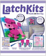LatchKits 3D Poodle Latch Hook Craft Kit Ages 6 Mini Rug Wall Hanging NEW