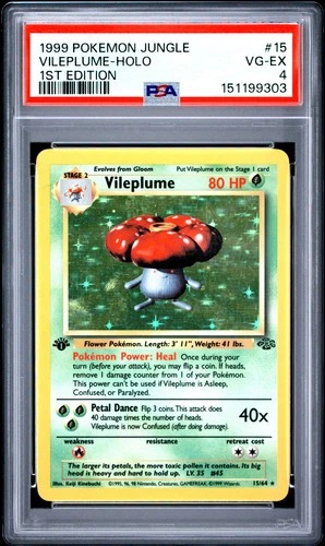 1999 POKEMON JUNGLE 1ST EDITION #15 VILEPLUME-HOLO PSA 4