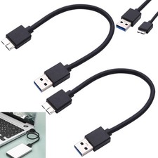 2PCS USB 3.0 Male A to Micro B Data External Hard Drive Disk HDD Power Cable