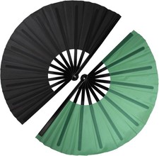 QIRMIZI 2 PCS Large Rave Fan Folding Clack Popping Line Dancing Fans Boots On