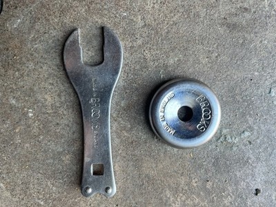 Zwei Brooks Schraubenschlüssel; Speichenschlüssel und Kegelschlüssel Set verchromter Stahl Vintage