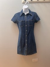 Vintage GAP Button Up Short Sleeve Denim Mini Dress XS