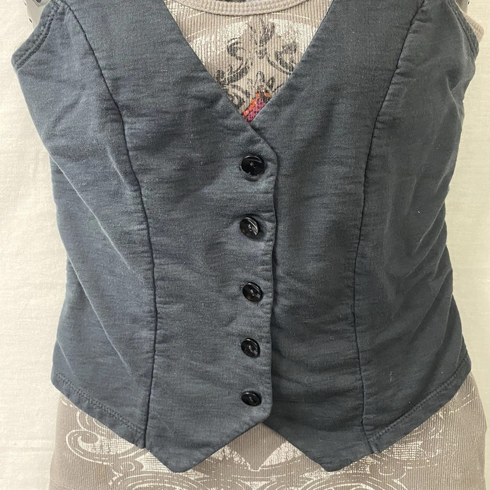 Vintage Ransom Womens Y2K Layered Vest Tank With Fleur D Lis Print Size Large - Image 4 of 4