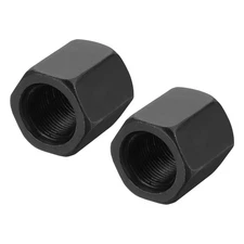 M22 x 1.5 Pitch Carbon Steel Hex Coupling Nuts, 2Pcs 35mm/ 1.4" Length, Black