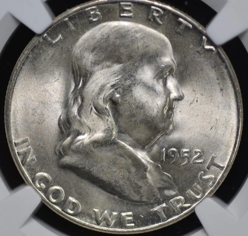 1952 S FRANKLIN HALF DOLLAR NGC MS 63 NICE SATINY WHITE LUSTER, SMOOTH AND