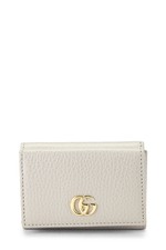 Gucci Grey Leather GG Marmont Compact Wallet - WGACA