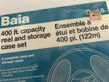 Reel & Storage Case Set 400Ft Capacity 3reels&Cases Hanimex Mfg Baia Dual 8 NEW