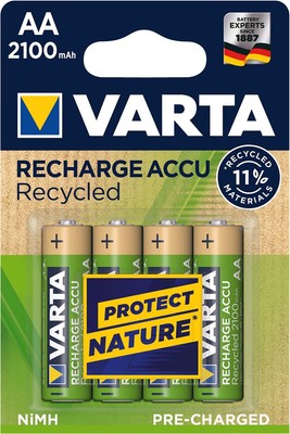 4 VARTA Akkus RECHARGE ACCU Recycled Mignon AA 2.1 NEW