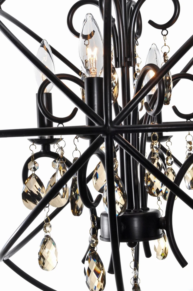 Lámpara de araña de cristal Maxim 25142 Bronze Orbit 19"W 4 luces Foto 2 de 4