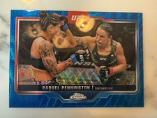 2025 Topps Chrome UFC Raquel Pennington #156 Blue Wave Refractor /75