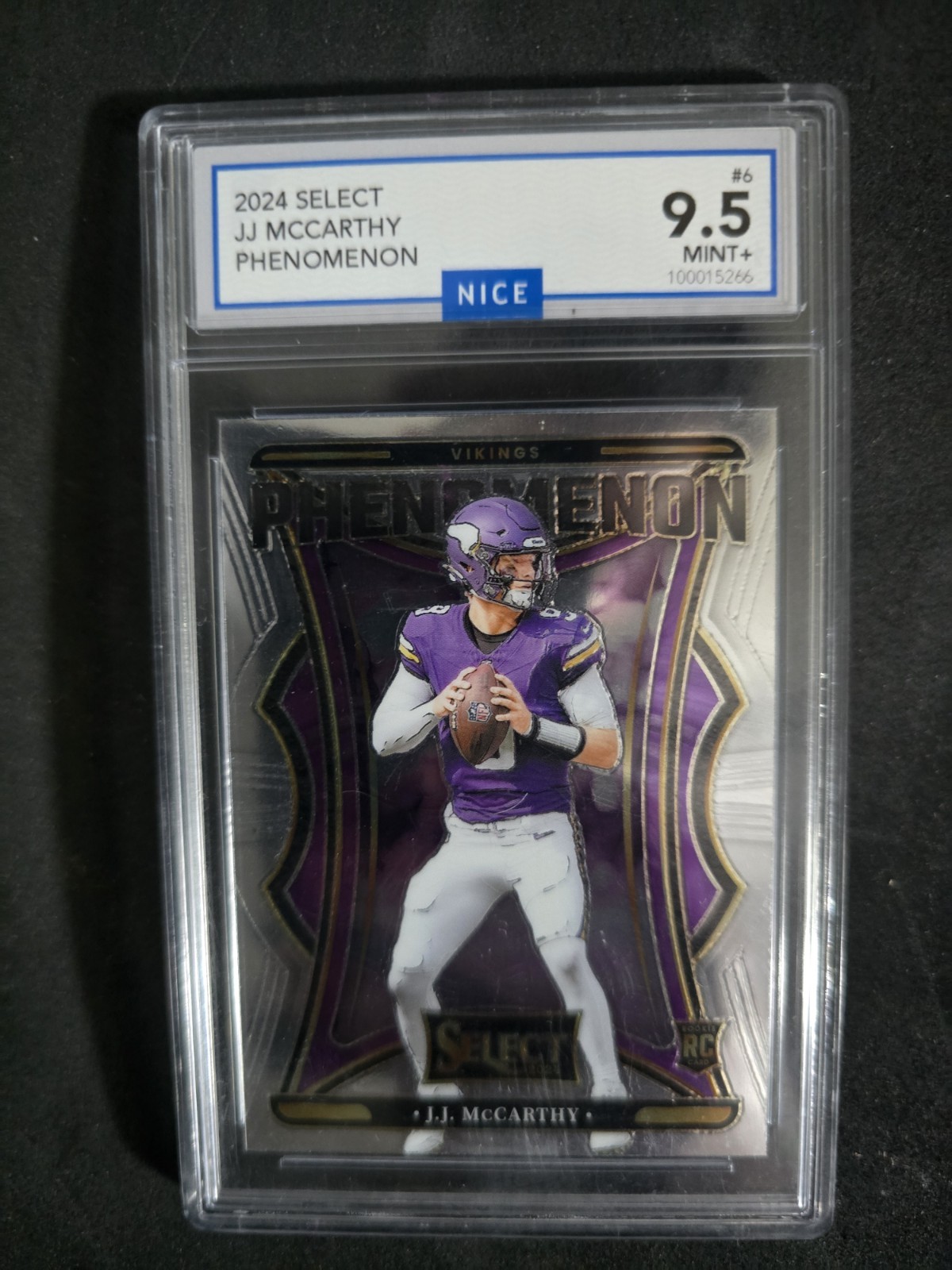 Panini 2024 Select J.J. McCarthy Phenomenon #6 Rookie Minnesota Vikings NICE