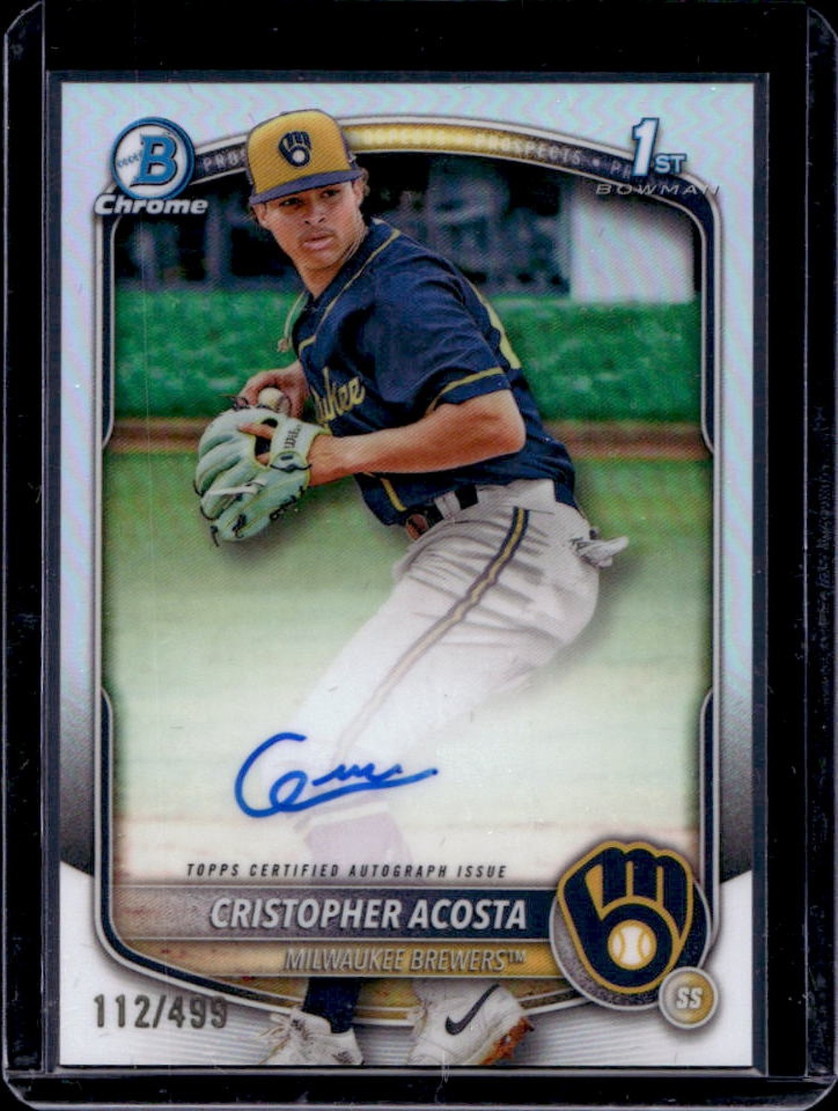 2025 Bowman Chrome Cristopher Acosta Auto Refractor 1st #112/499