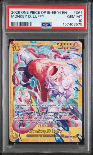 2026 ONE PIECE OP15-EB04-ADVENTURE ON KAMI'S ISLAND #061 MONKEY D. LUFFY PSA 10