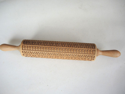 Holz Nudelholz, Motiv Teigroller - zum Backen Kekse, Holz Wellholz mit Muster