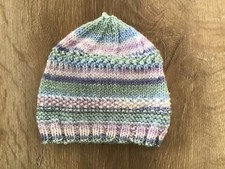 Hand knitted Baby Hat Pink Mix Newborn