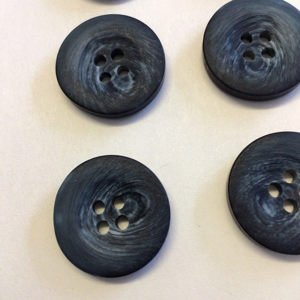 12 x 20mm Denim Blue Mottled 4 Hole Buttons Tailoring/Sewing/Knitting - Image 2 of 3