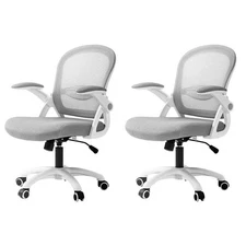 NNEDSZ Artiss 2x Mesh Office Chair Computer Gaming Desk Chairs Work Study Mid Ba